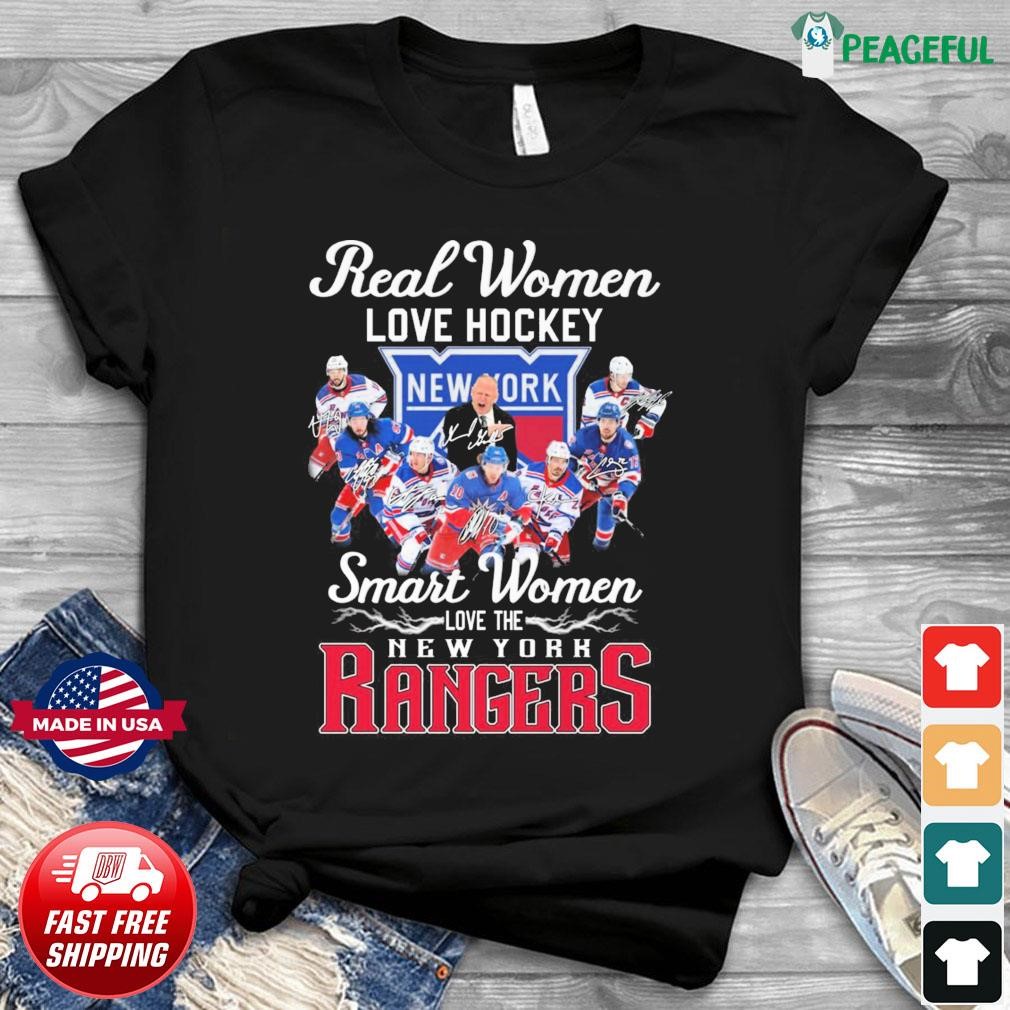 Real Women Love Hockey Smart Women Love The New York Rangers 2023 Signatures Shirt