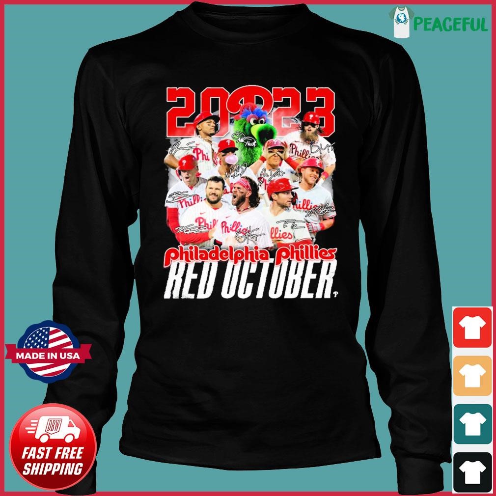 NLCS red october Philadelphia Phillies signatures shirt, hoodie, sweater,  long sleeve and tank top