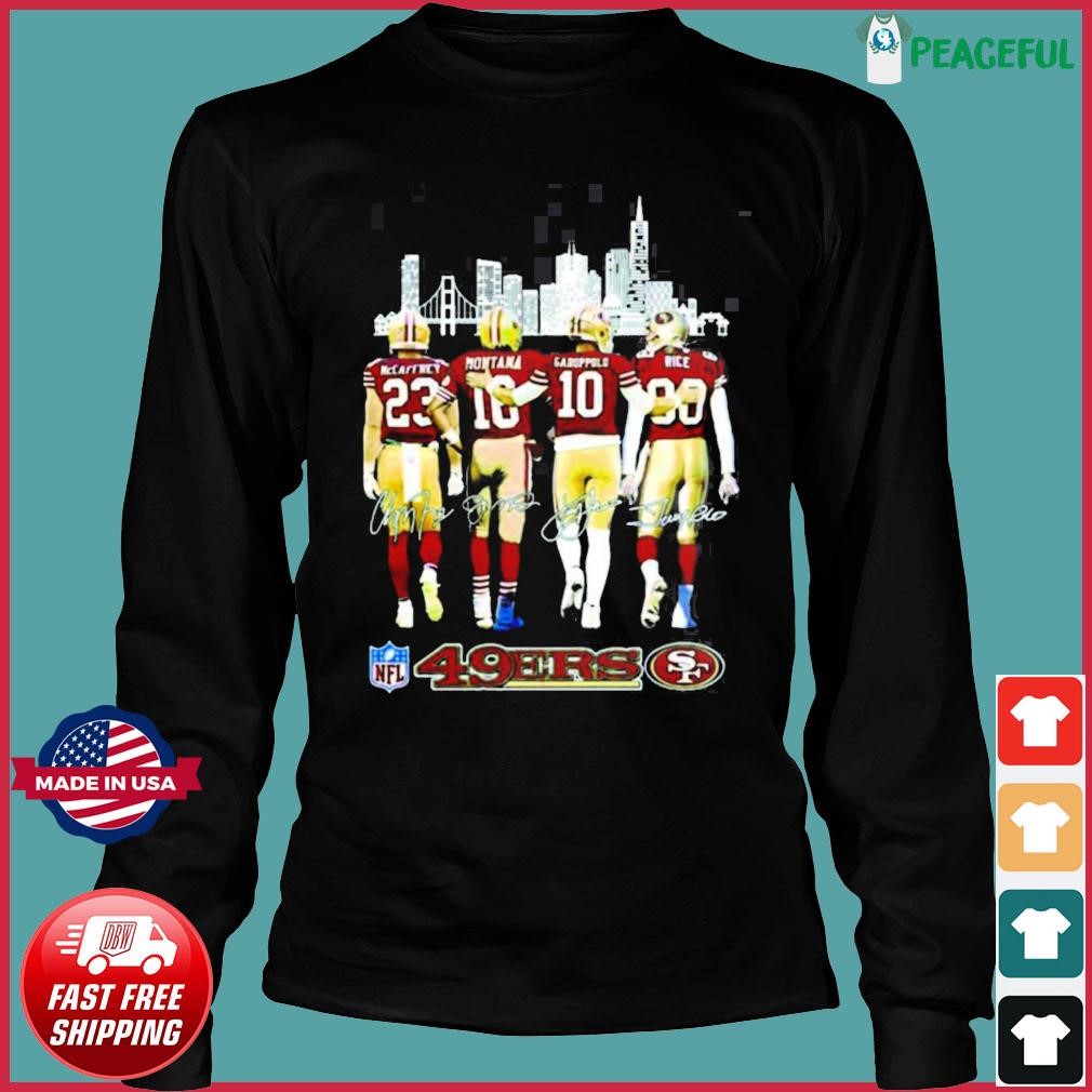 San Francisco 49ers 2023 NFL west champions Mccaffrey Montana signatures  shirt, hoodie, sweater, long sleeve and tank top