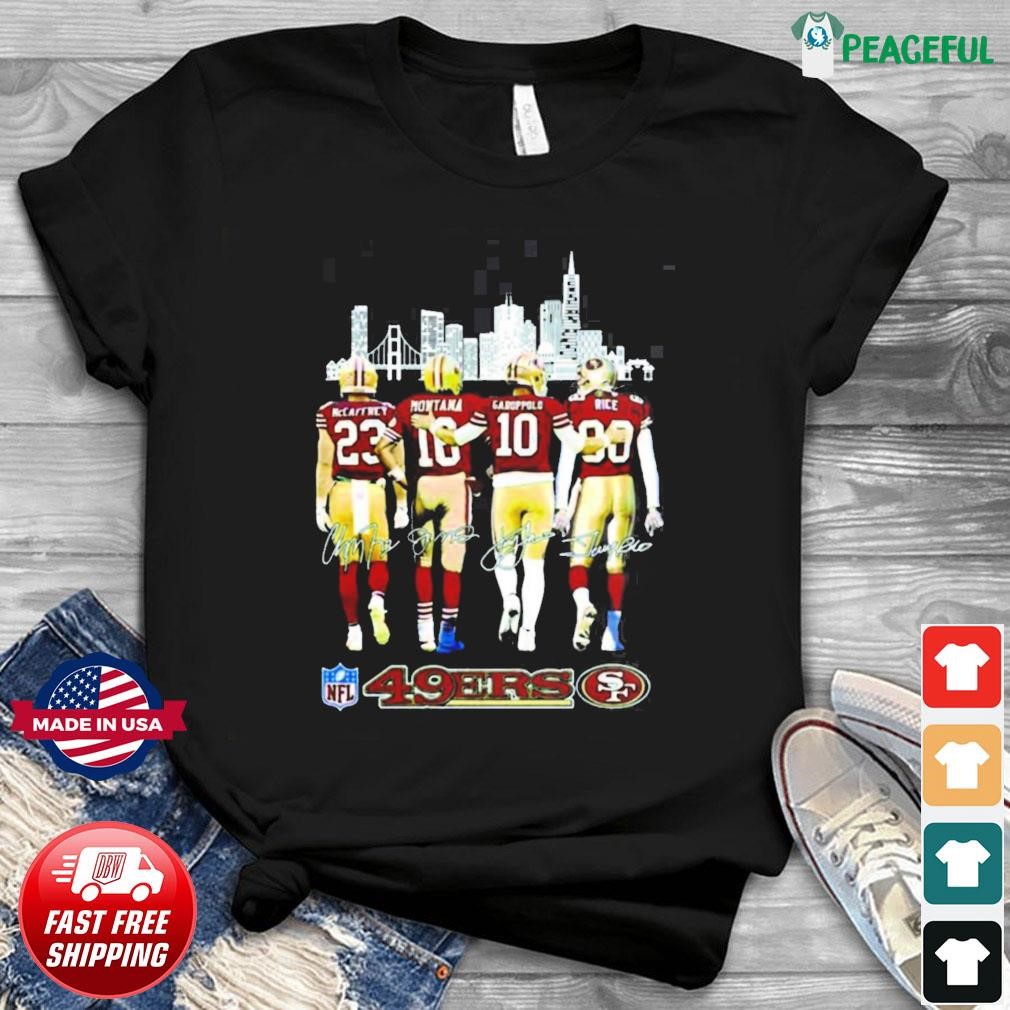 San Francisco 49ers 2023 NFL west champions Mccaffrey Montana signatures  shirt, hoodie, sweater, long sleeve and tank top