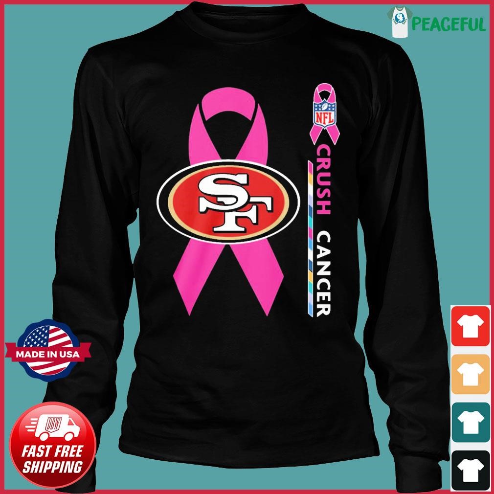 Product san francisco 49ers NFL crush cancer 2023 shirt, hoodie, sweater,  long sleeve and tank top