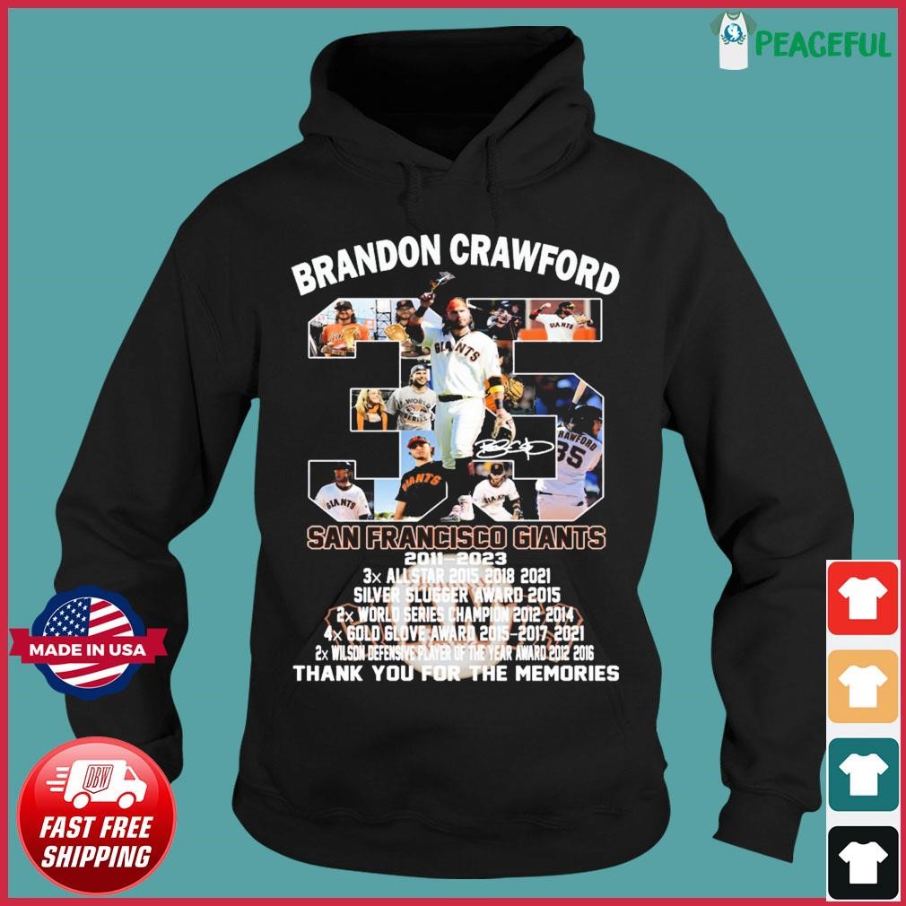 San Francisco Giants Brandon Crawford 2011-2023 Thank You For The Memories  Signatures Shirt, hoodie, sweater, long sleeve and tank top