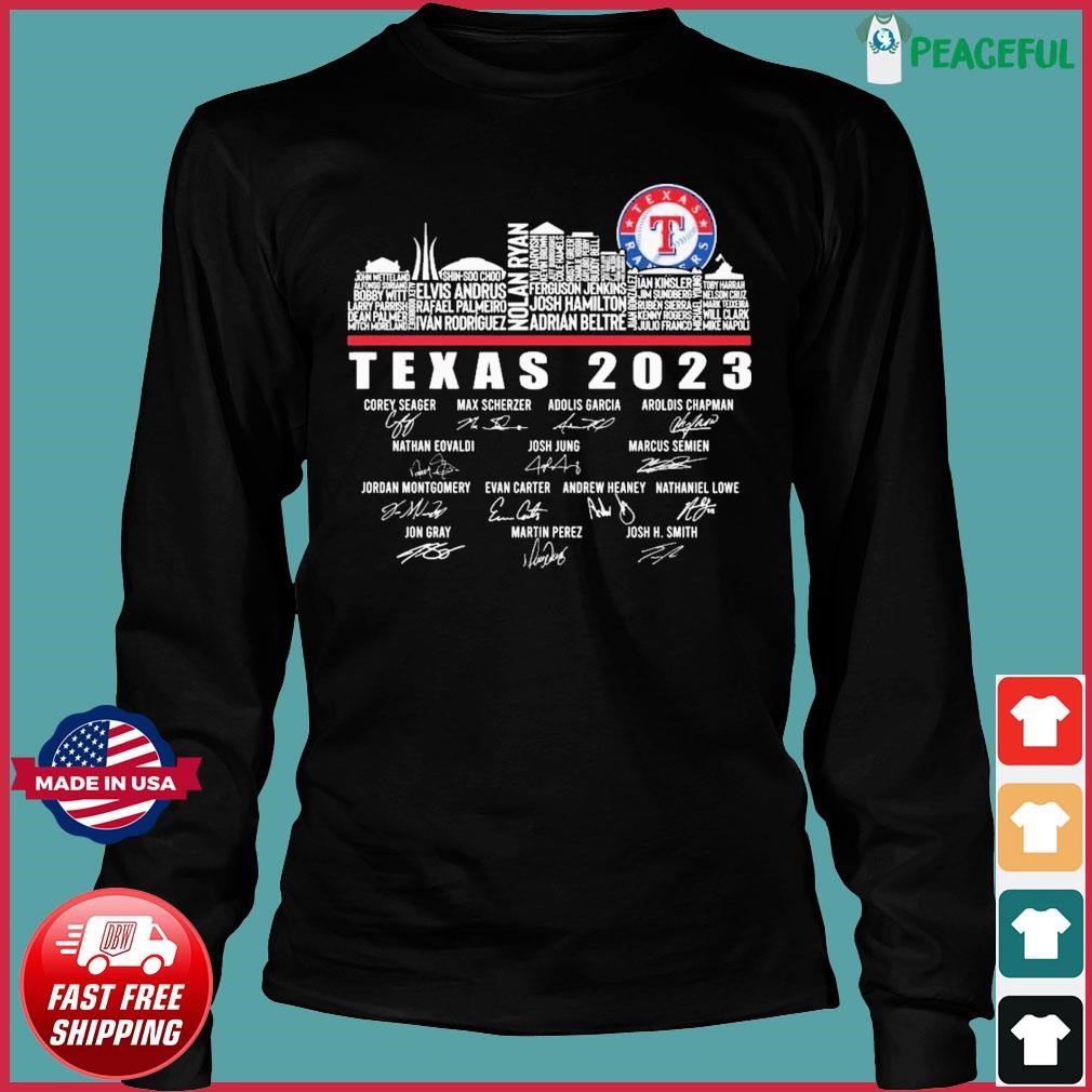 Texas Rangers Players Texas 2023 City Skyline Shirt, hoodie, longsleeve,  sweatshirt, v-neck tee