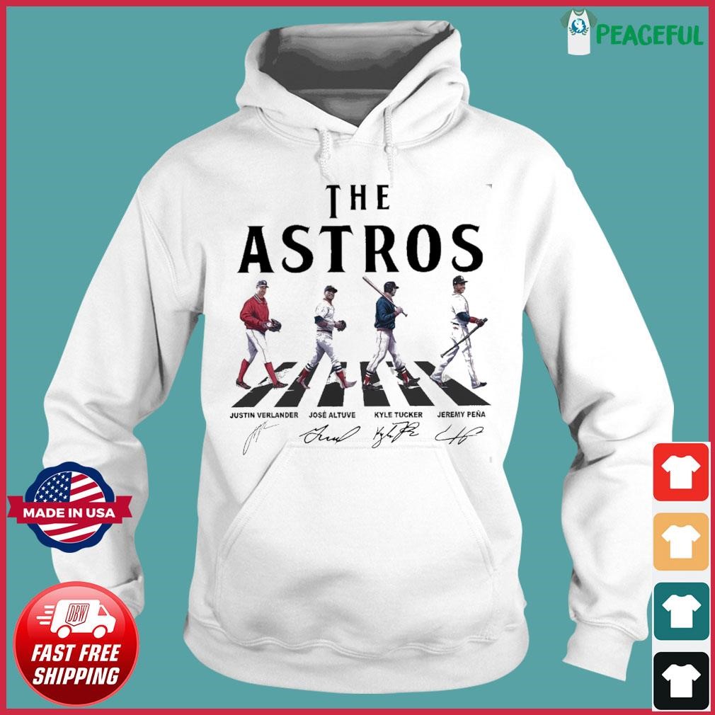 Official The Astros Justin Verlander Jose Altuve Kyle Tucker Jeremy Pena  Abbey Road Signatures Shirt, hoodie, sweater and long sleeve