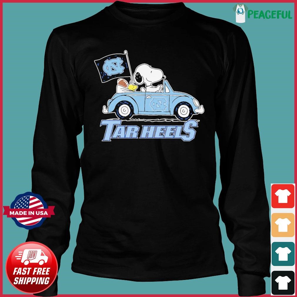 Peanuts Snoopy And Woodstock North Carolina Tar Heels On Car Shirt, hoodie,  sweater and long sleeve