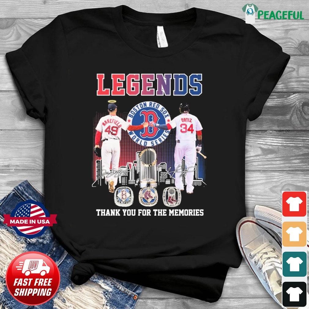 Boston red sox tim wakefield david ortiz thank you for the memories  signatures city Shirt, hoodie, sweater, long sleeve and tank top