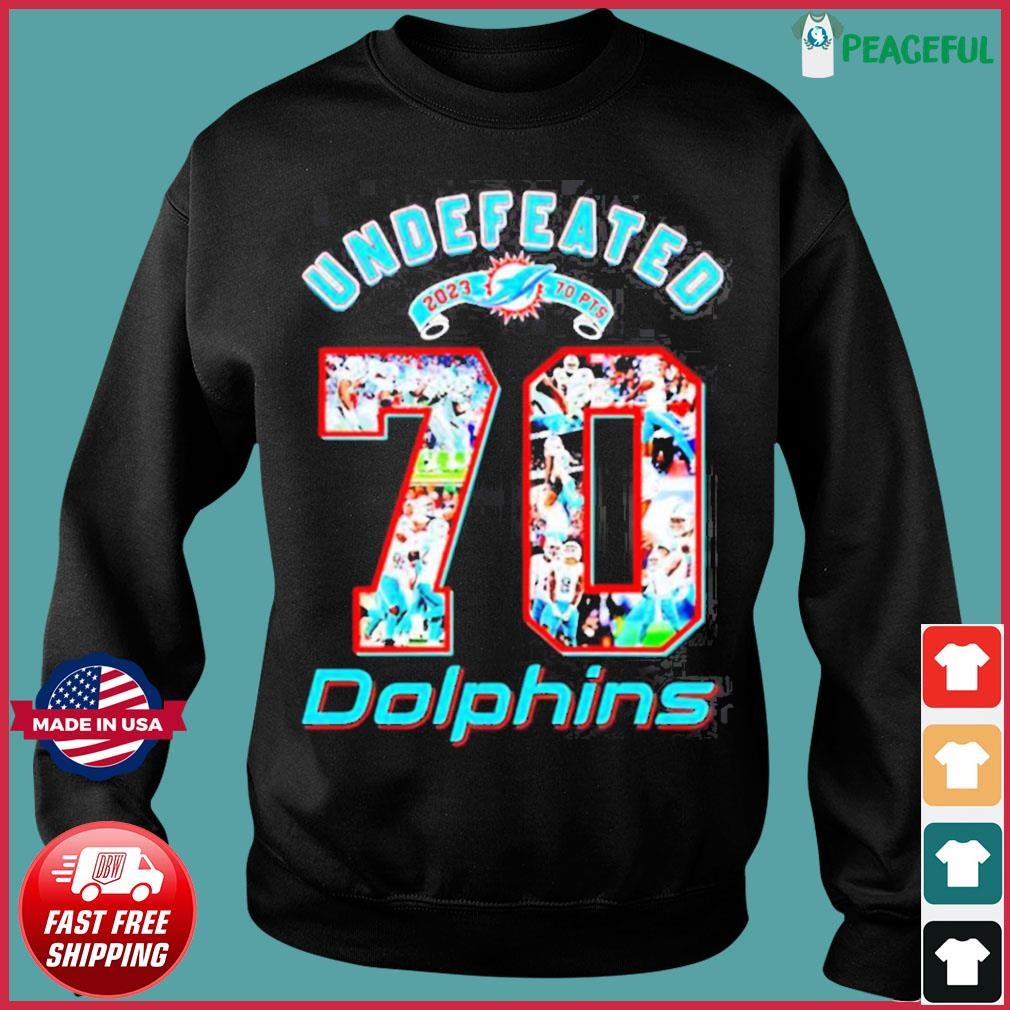 Miami Dolphins Undefeated 2023 2024 70 Points Signatures T-Shirt