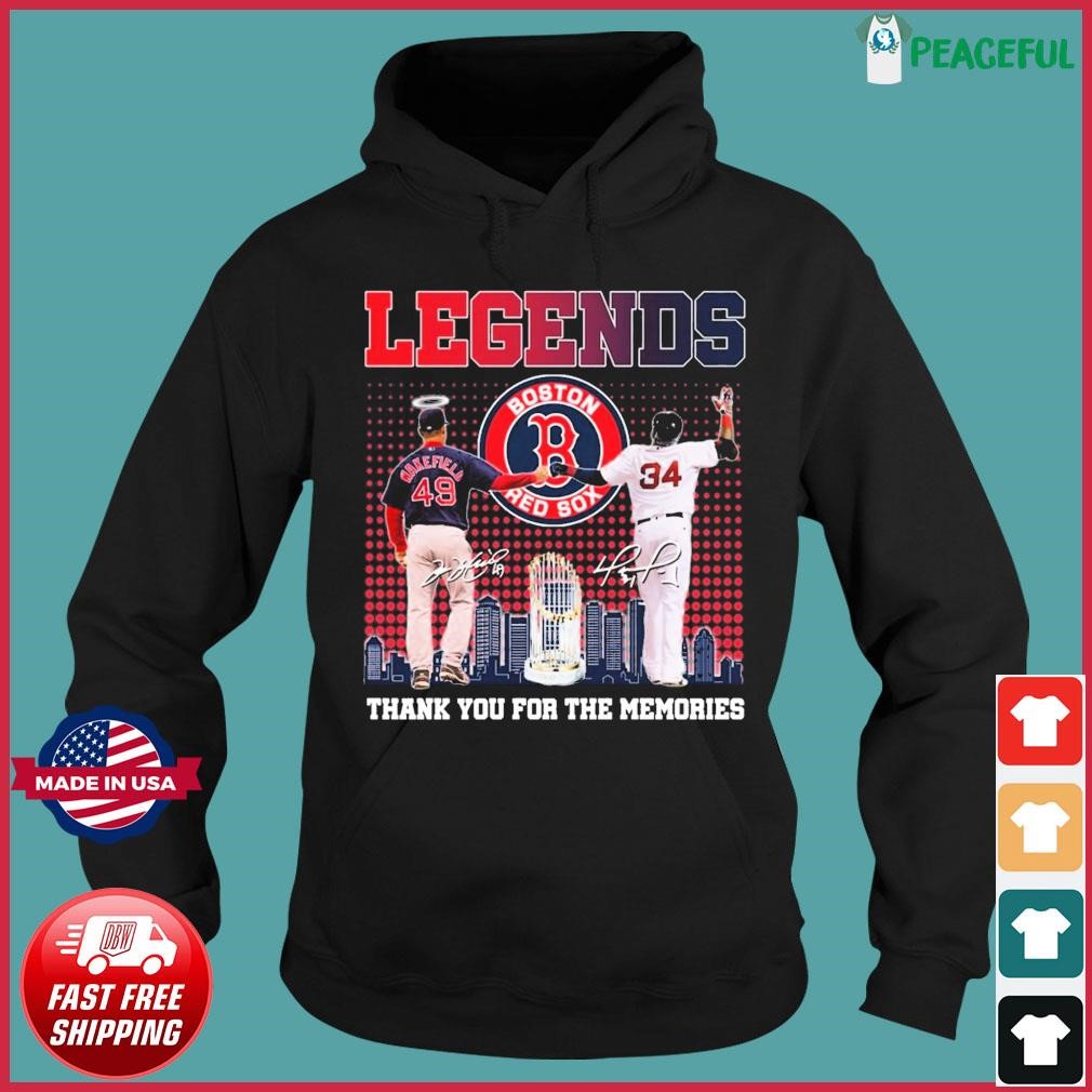 Official legends wakefield and ortiz Boston red sox world series memories  shirt, hoodie, sweatshirt for men and women