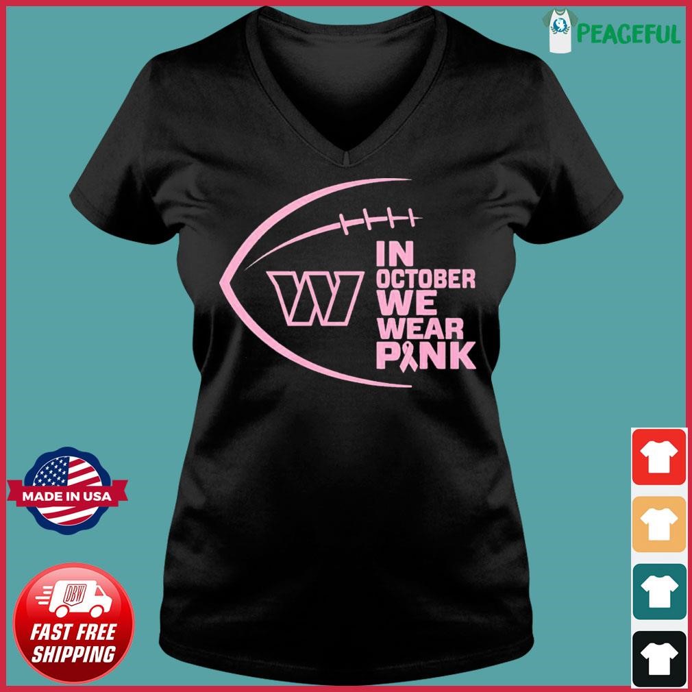 Women's New Era Black Washington Commanders V-Neck T-Shirt