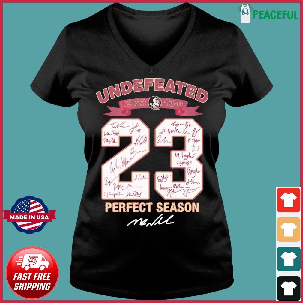 Florida State Seminoles 2023 Undefeated 13-0 Perfect Season Signature Shirt Ladies V-neck Tee.jpg