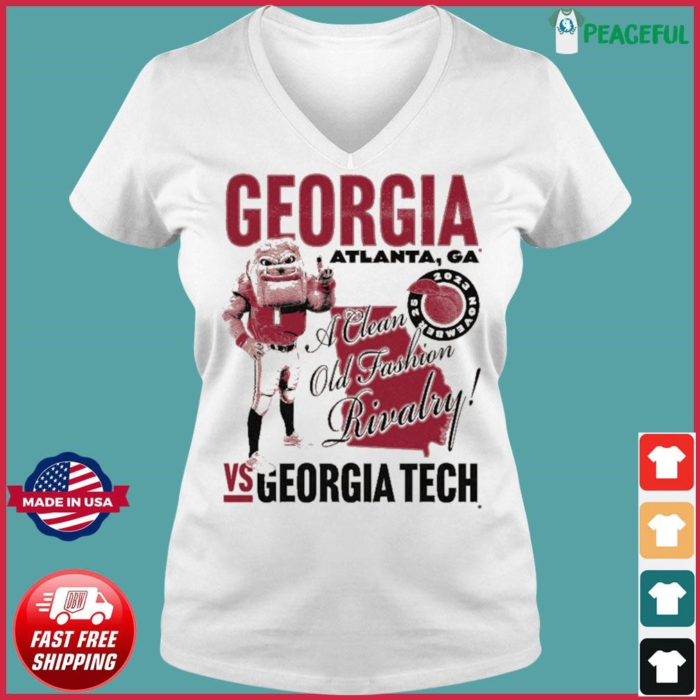 Georgia Vs Georgia Tech Game Day 2023 Shirt Ladies V-neck Tee.jpg