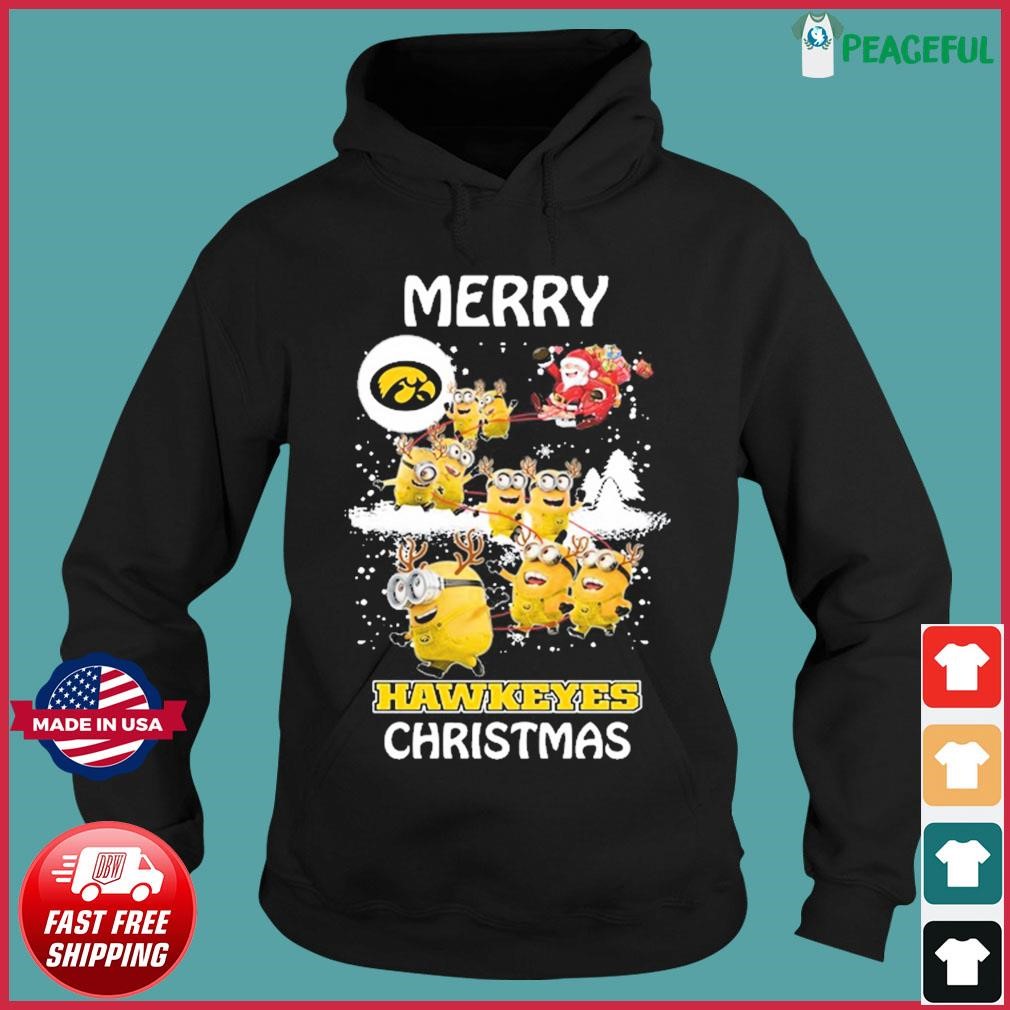 Iowa Santa Claus Minion Merry Hawkeyes Christmas Shirt Hoodie.jpg