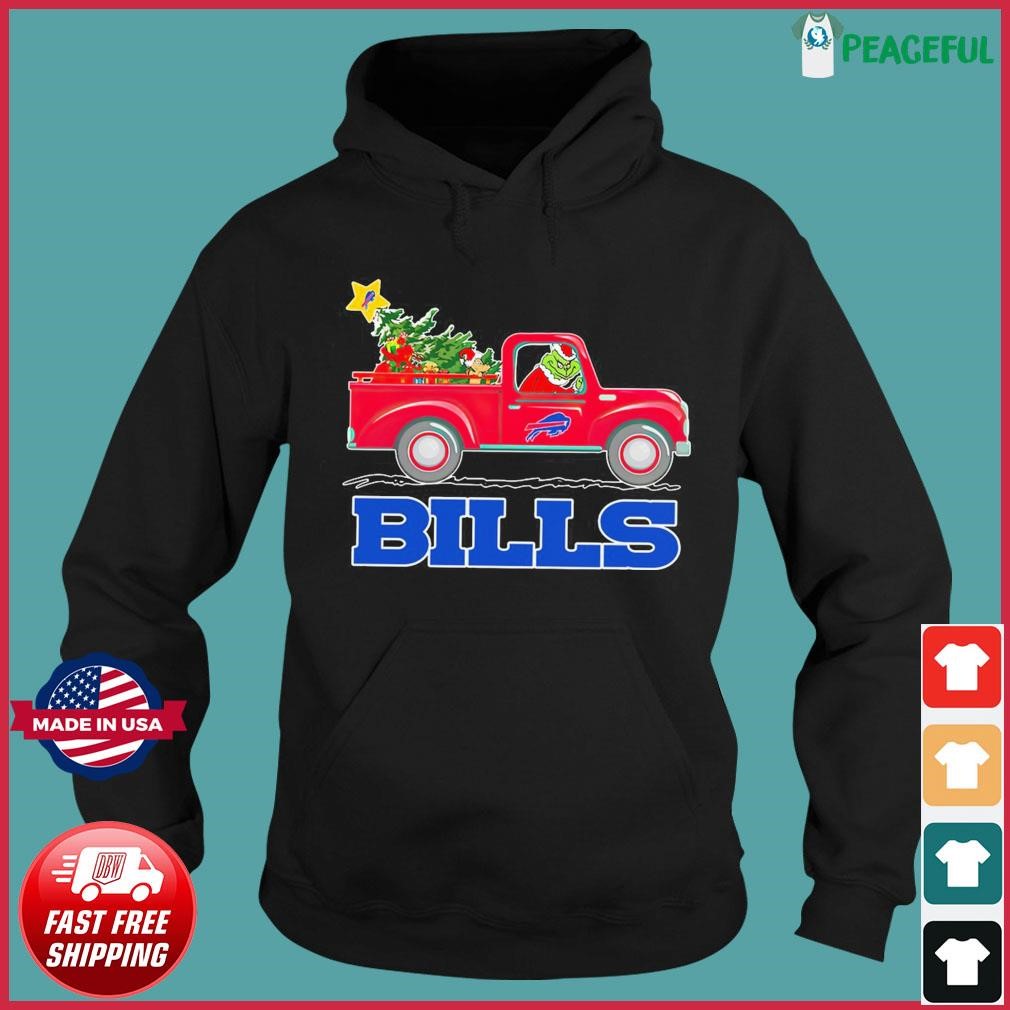 NFL Buffalo Bills Santa Grinch Driving Truck Christmas Shirt Hoodie.jpg