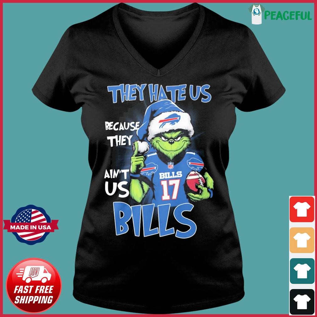 Official Christmas Santa Grinch They Hate Us Because They Ain't Us Buffalo Bills Shirt Ladies V-neck Tee.jpg