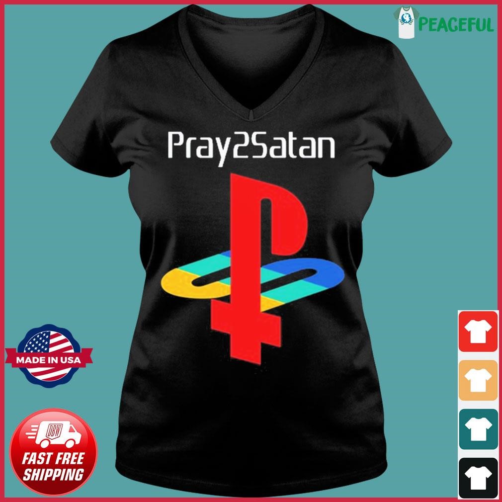 Pray2satan Shirt Ladies V-neck Tee.jpg