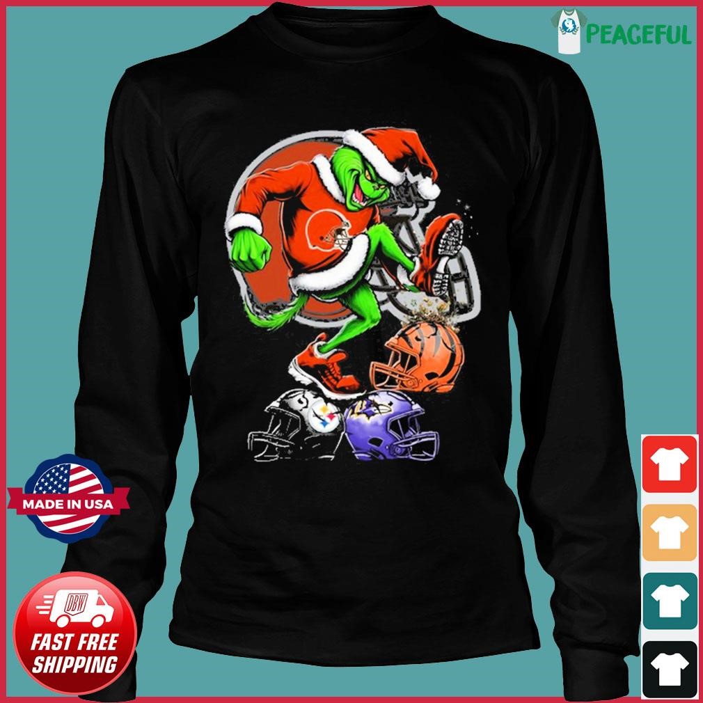 The Grinch Cleveland Browns Stomp On NFL Teams Christmas Shirt, hoodie ...