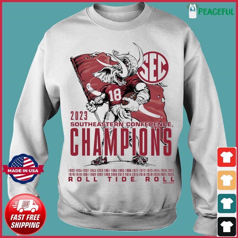 Alabama Crimson Tide 2023 Sec Football Conference Champions Mascot Flag Shirt Hoodie Sweater
