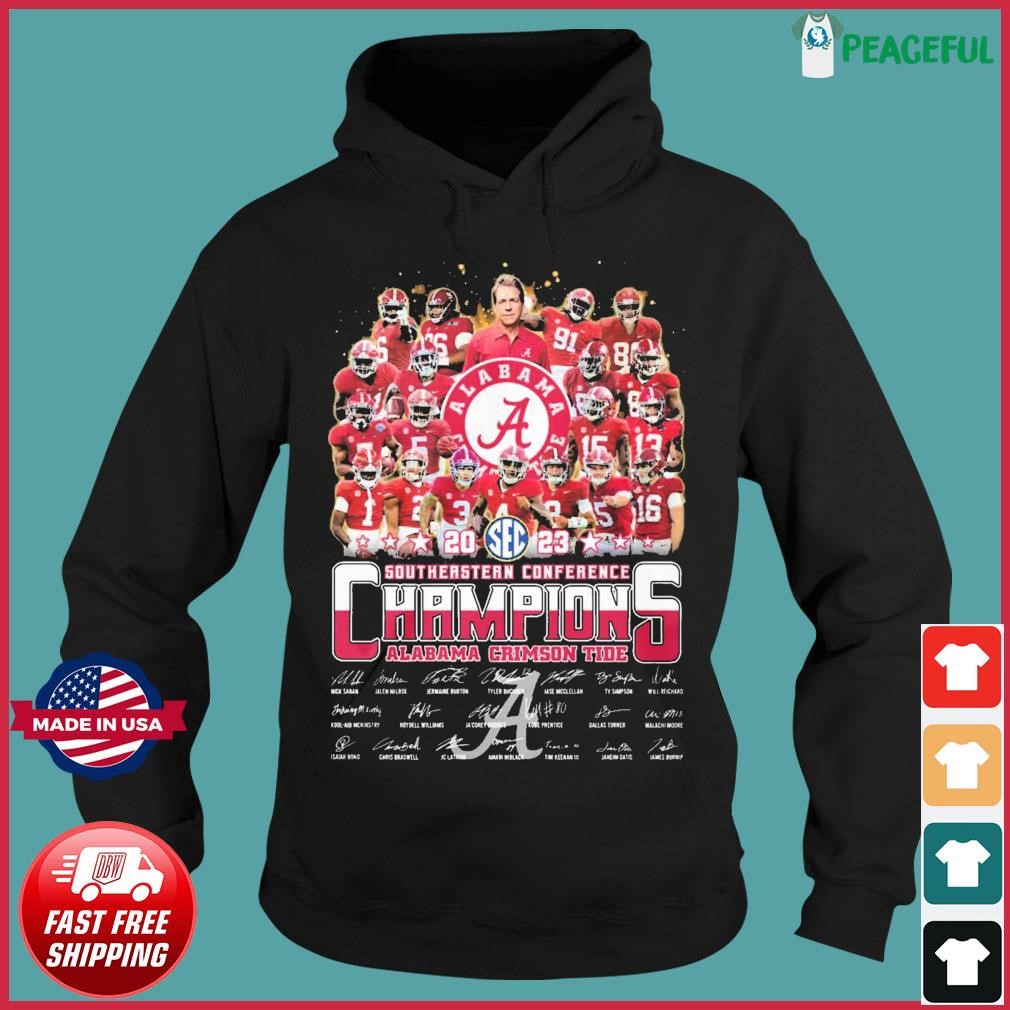 Alabama Crimson Tide Team 2023 SEC Football Champions Signatures Shirt Hoodie.jpg