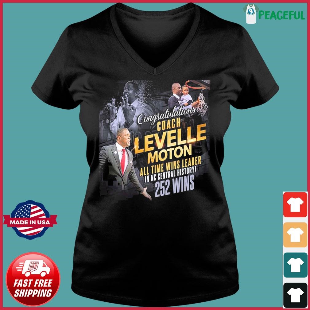 Congratulations To Coach LeVelle Moton All Time Wins Leader In NC Central History Shirt Ladies V-neck Tee.jpg