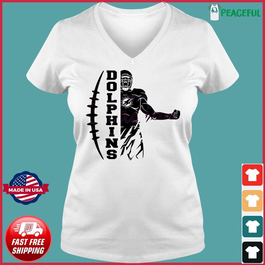 Dolphins Football Player Shirt Ladies V-neck Tee.jpg