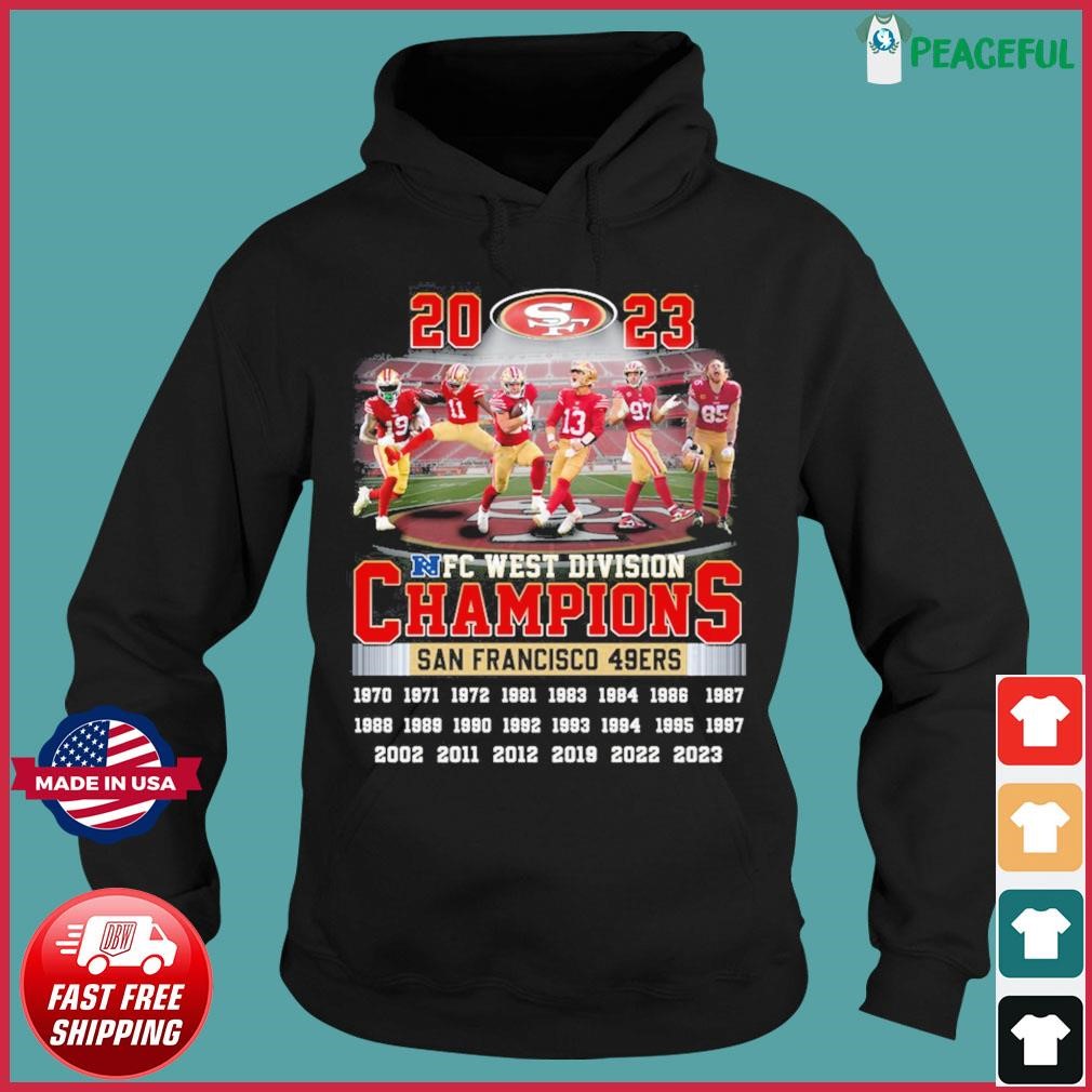 Friends San Francisco 49ers 2023 NFC West Champions Signatures Shirt Hoodie.jpg