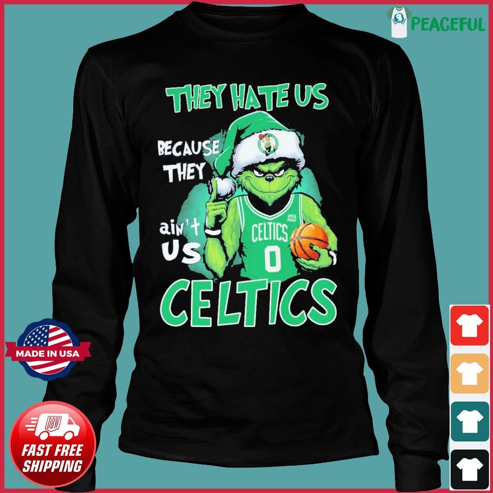 Jayson Tatum Boston Celtics Grinch They Hate Us Because Aint Us Celtics Football Christmas 