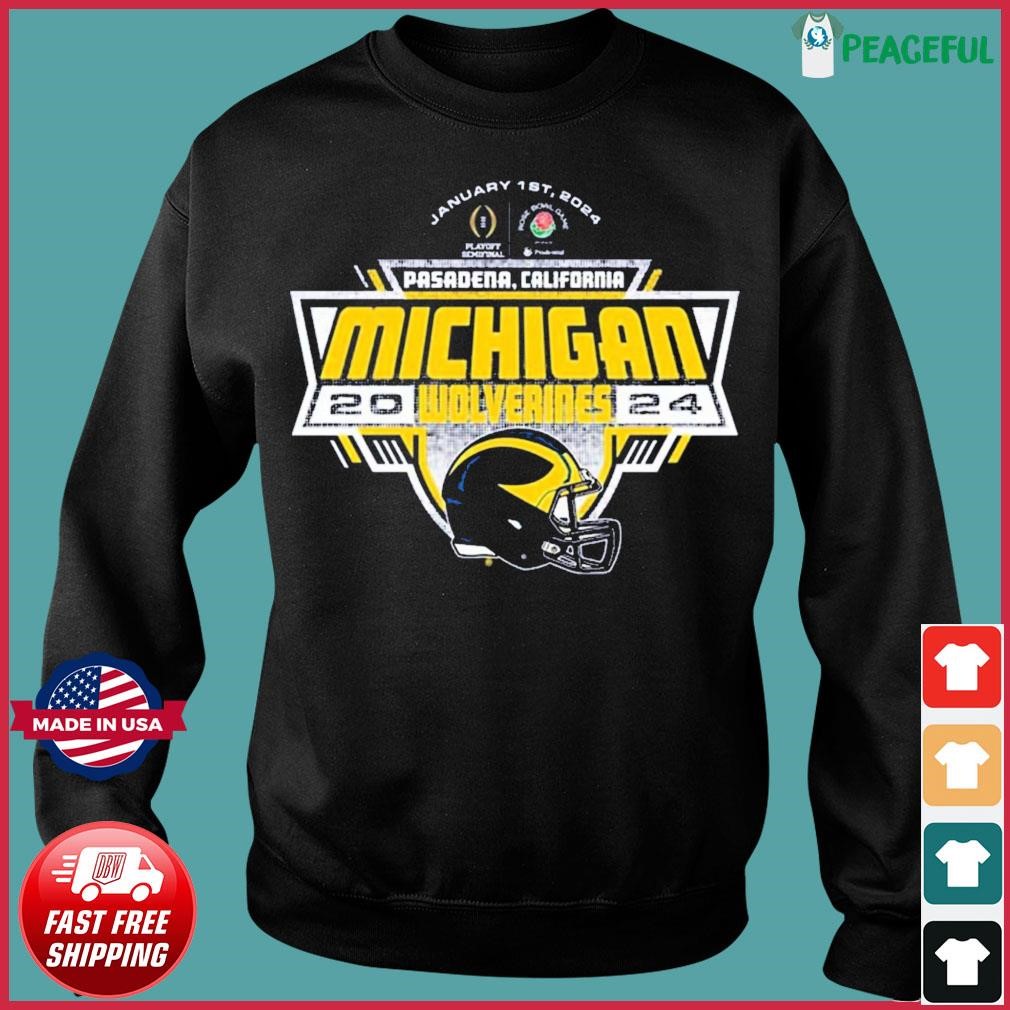 Michigan Wolverines Helmet 2023 CFP Rose Bowl Game Shirt, hoodie ...