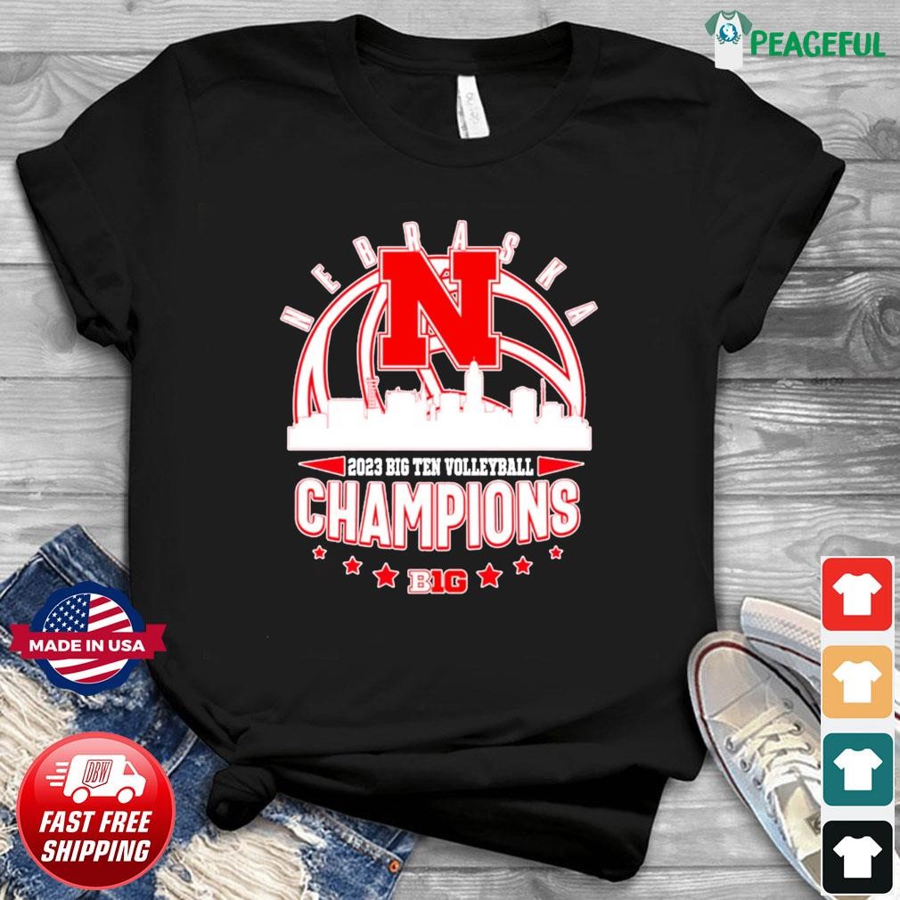 Nebraska Ball Skyline 2023 Big Ten Volleyball Champions Shirt