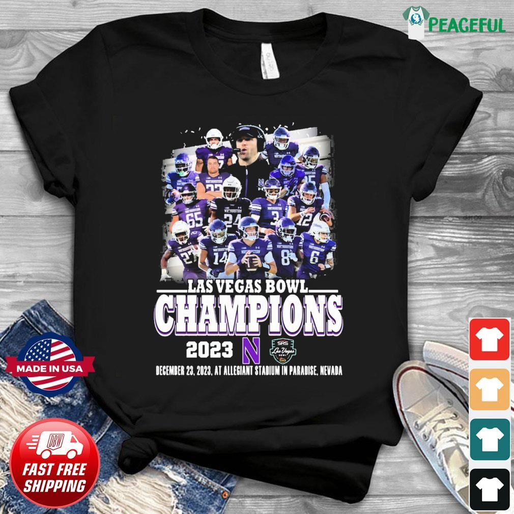 Northwestern Wildcats Team 2023 Las Vegas Bowl Champions Shirt, hoodie ...