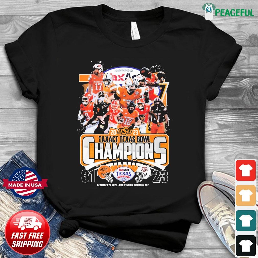 Oklahoma State Cowboys Team 2023 Taxact Texas Bowl Champions Shirt