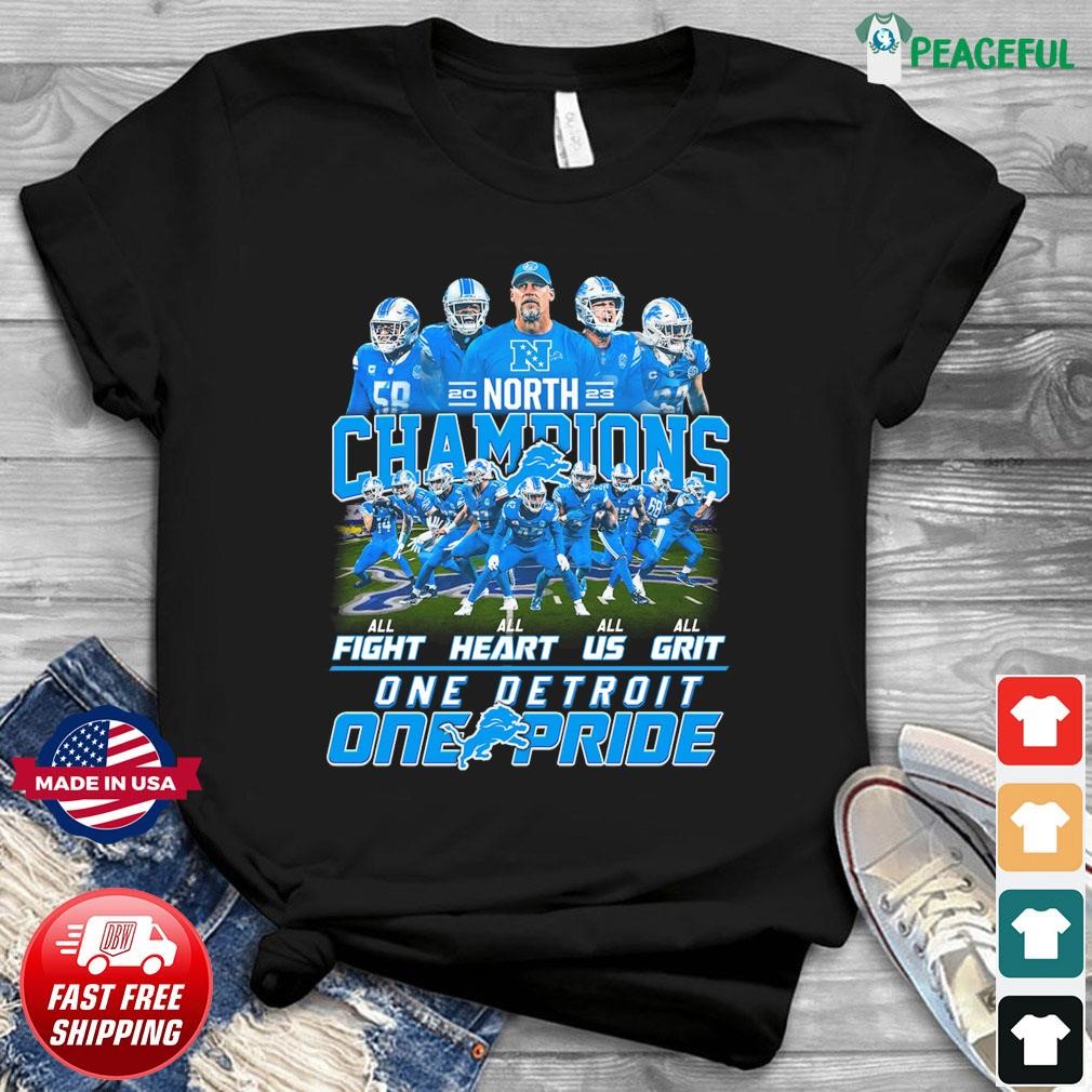 One Detroit One Pride Detroit Lions 2023 NFC North Division Champions Shirt