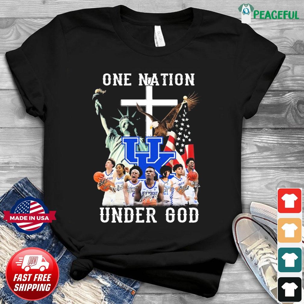 One Nation Under God Kentucky Wildcats Basketball 2023-2024 Signatures Shirt