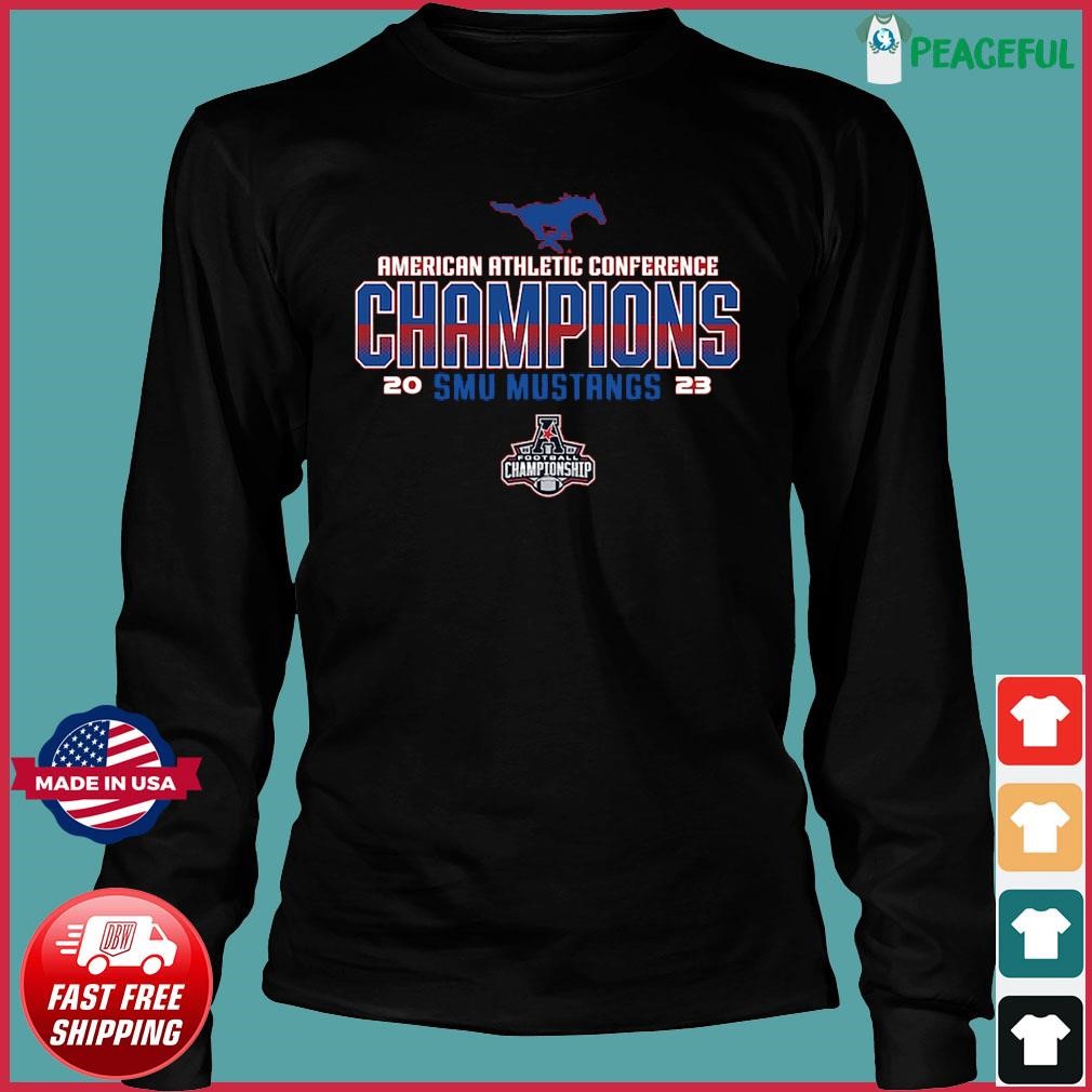 SMU Mustangs 2023 AAC Football Conference Champions Locker Room Shirt ...