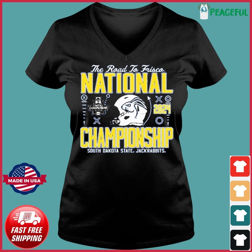 South Dakota State Jackrabbits 2024 National Championship The Road To   South Dakota State Jackrabbits 2024 National Championship The Road To Frisco Shirt Ladies V Neck Tee 