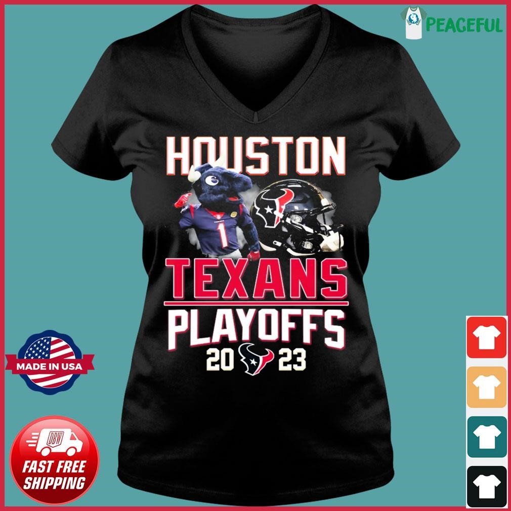 Houston Texans Mascot Playoffs 2023 Shirt Ladies V-neck Tee.jpg