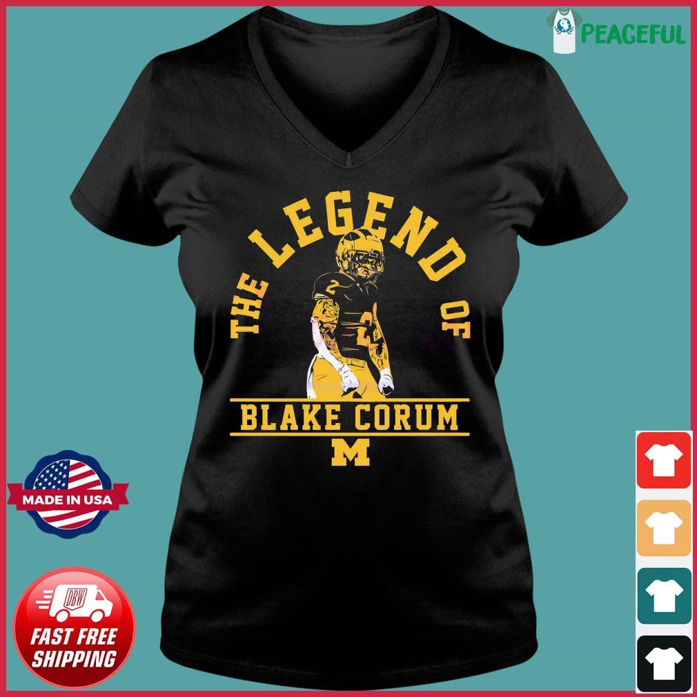 Michigan Football The Legend Of Blake Corum Shirt Ladies V-neck Tee.jpg