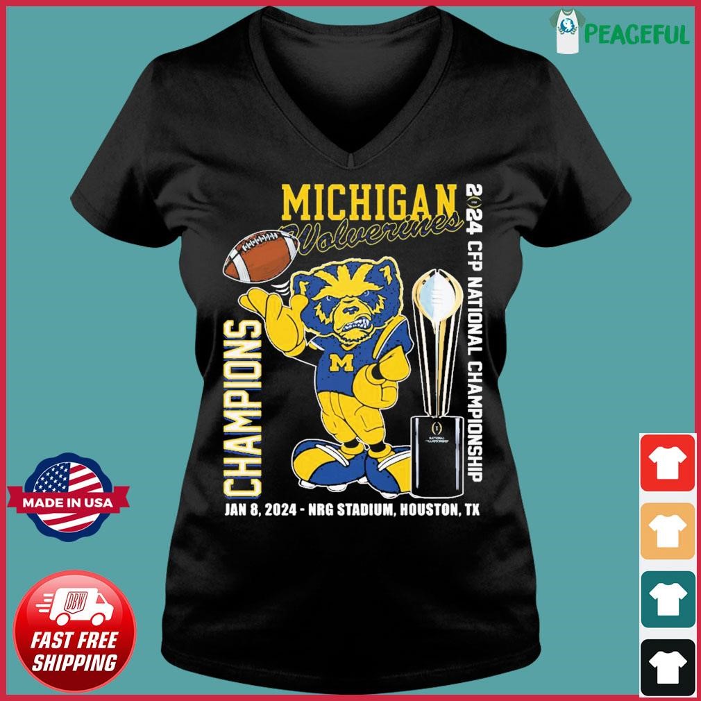 Michigan Mascot 2024 CFP National Champions NRG Stadium, Houston Shirt ...