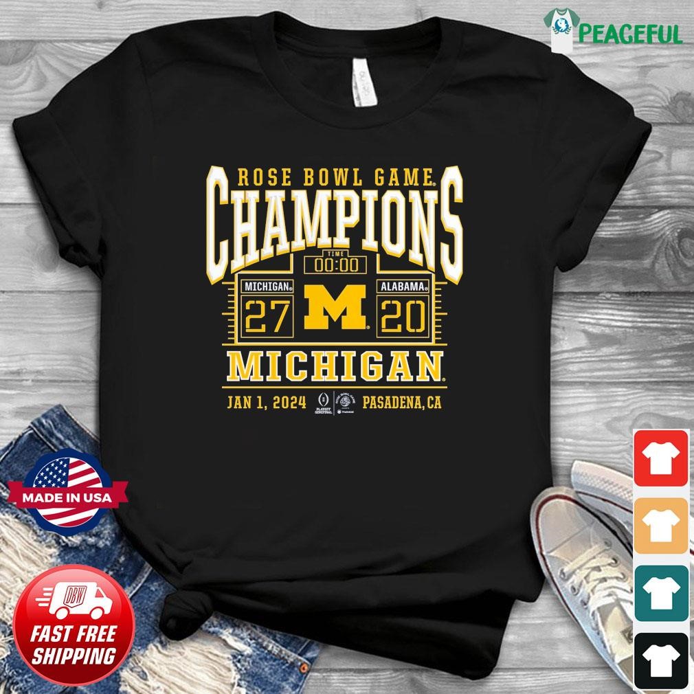 Michigan Wolverines Rose Bowl Champions Score January 1, 2024 Shirt ...