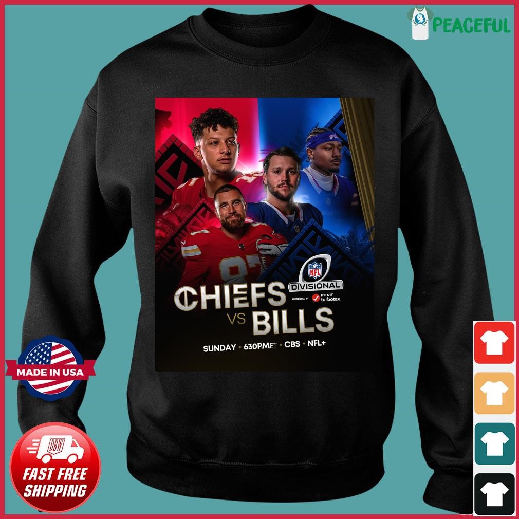 Official Chiefs Vs Bills 2023 2024 NFL Divisional Game Shirt Hoodie   Official Chiefs Vs Bills 2023 2024 NFL Divisional Game Shirt Sweater 