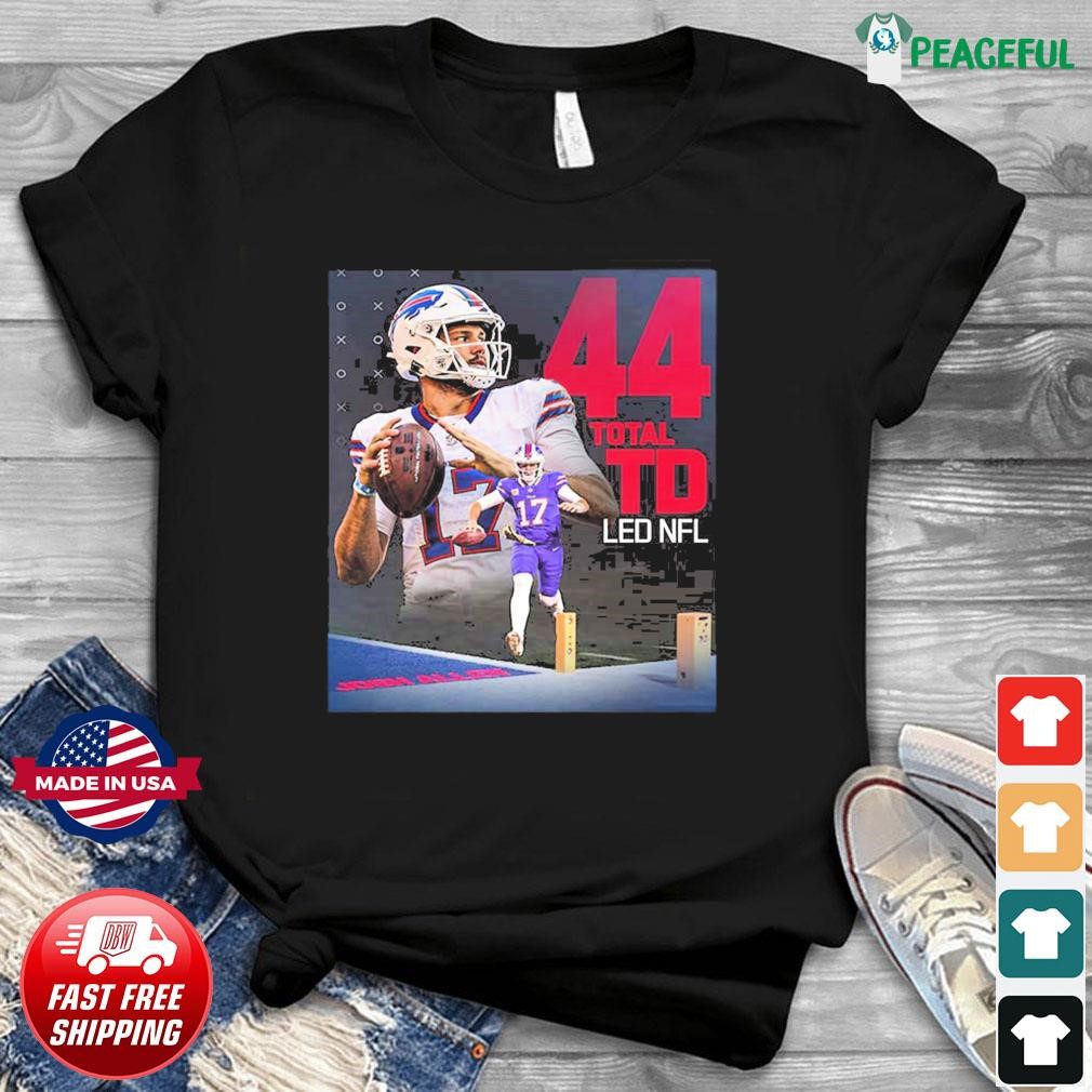 Official Josh Allen 44 Total TD Leader NFL Shirt, hoodie, sweater, long