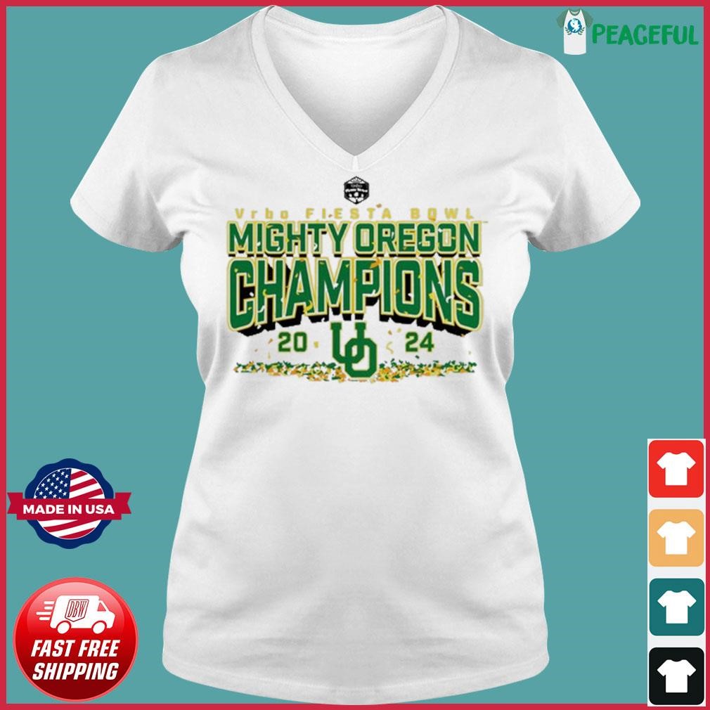 Oregon Ducks 2024 Fiesta Bowl Champions Shirt Hoodie Sweater Long   Oregon Ducks 2024 Fiesta Bowl Champions Shirt Ladies V Neck Tee 