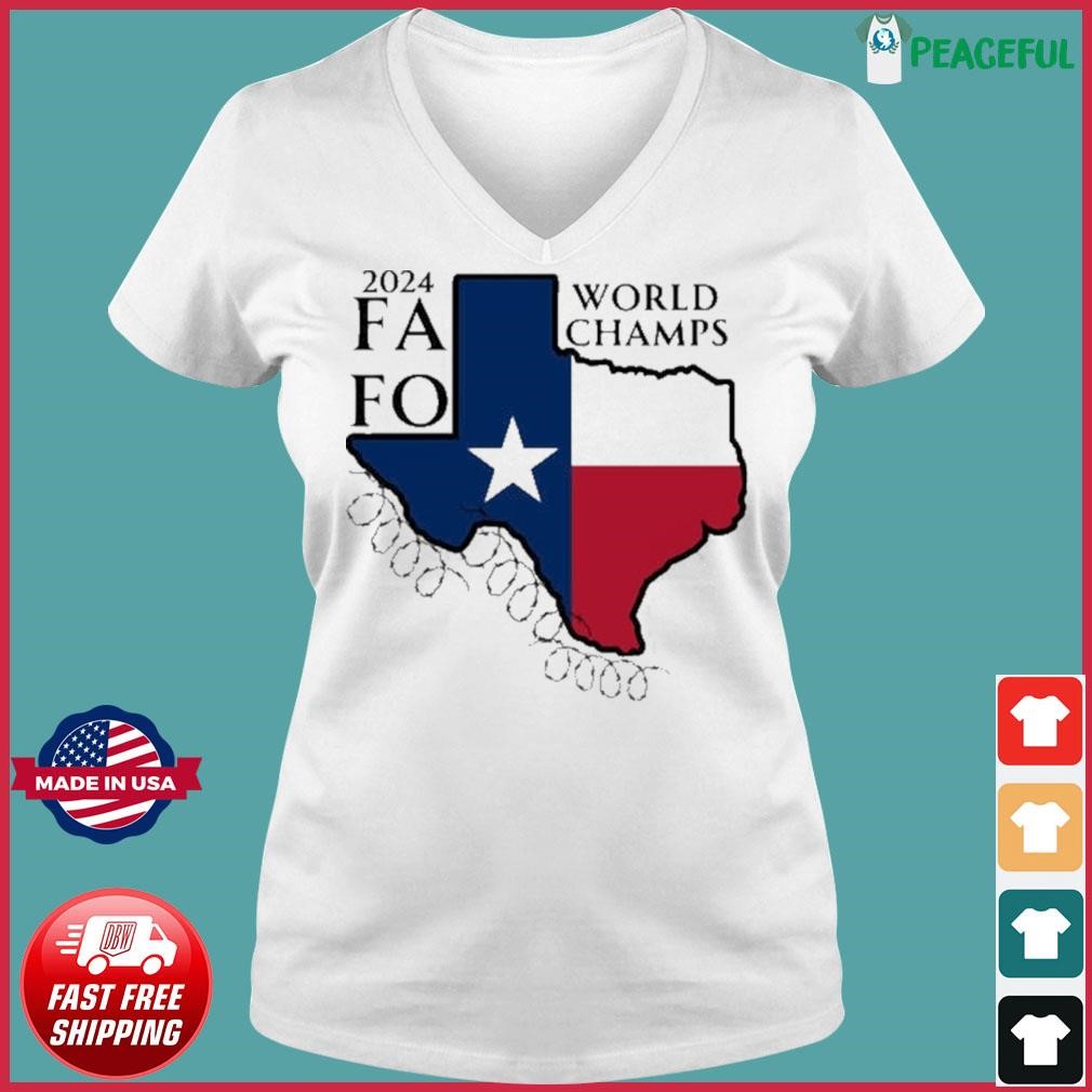 Texas Razor Wire FAFO World Champs shirt Ladies V-neck Tee.jpg