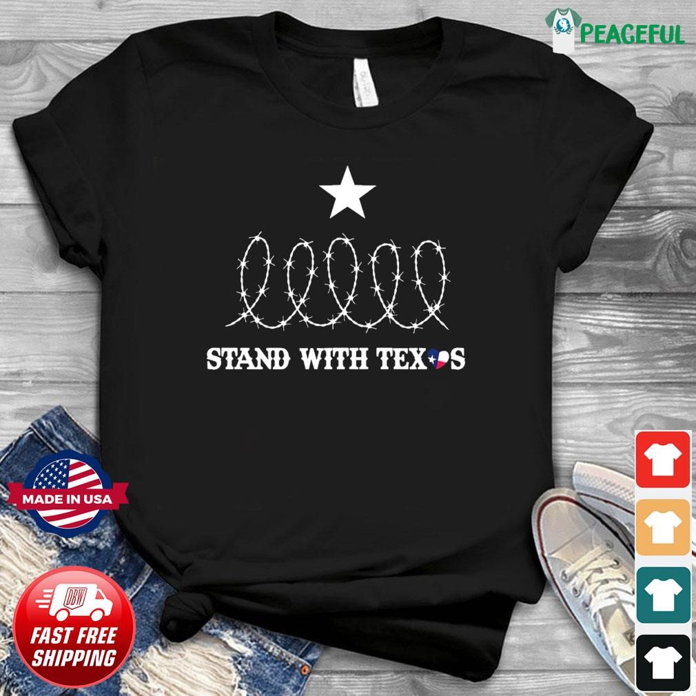 Texas Razor Wire - Stand With Texas Heart Shirt
