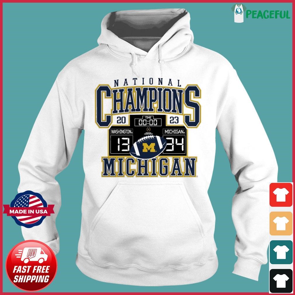 Michigan Wolverines 2023 CFP National Champions Scoreboard 34-13 Shirt ...