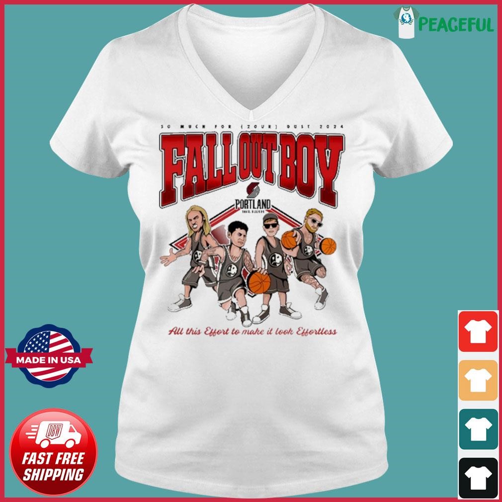 Fall Out Boy X Portland Trail Blazer 2024 Caricature Shirt Ladies V-neck Tee.jpg