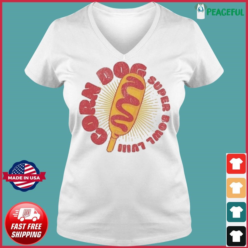 Kc Chiefs Corn Dog Play Super Bowl LVIII Dynasty Champions Shirt Ladies V-neck Tee.jpg