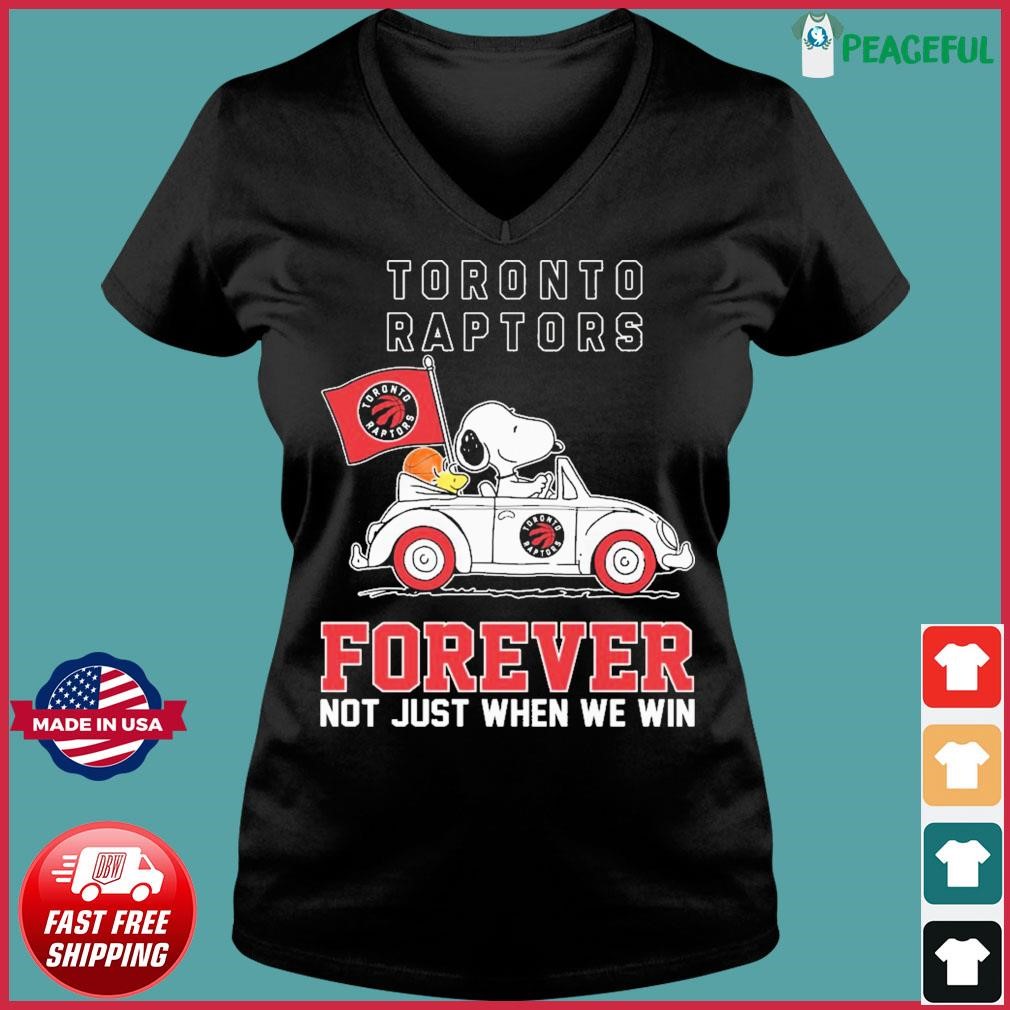 Official Snoopy And Woodstock Driving Car Toronto Raptors Forever Not Just When We Win Shirt Ladies V-neck Tee.jpg