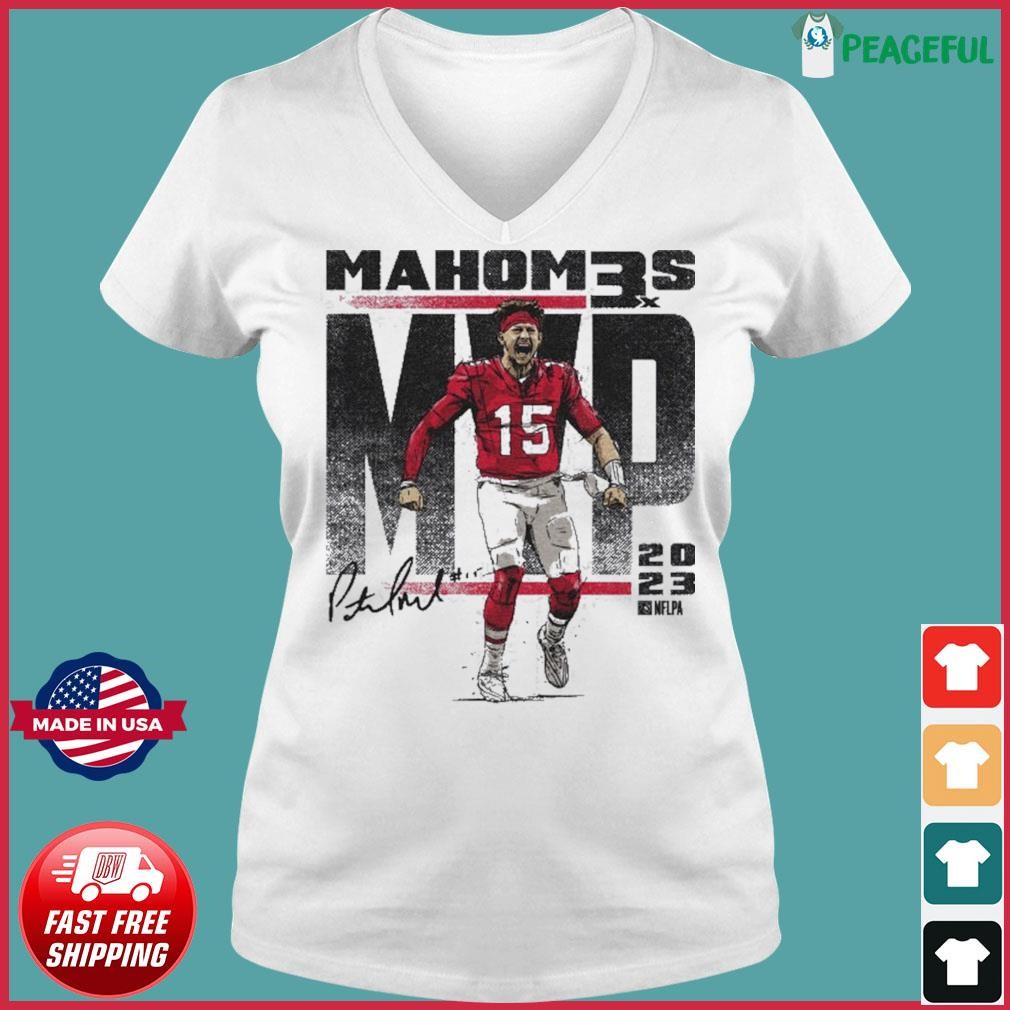 Patrick Mahomes Kansas City Chiefs MVP LVIII Signature Shirt Ladies V-neck Tee.jpg