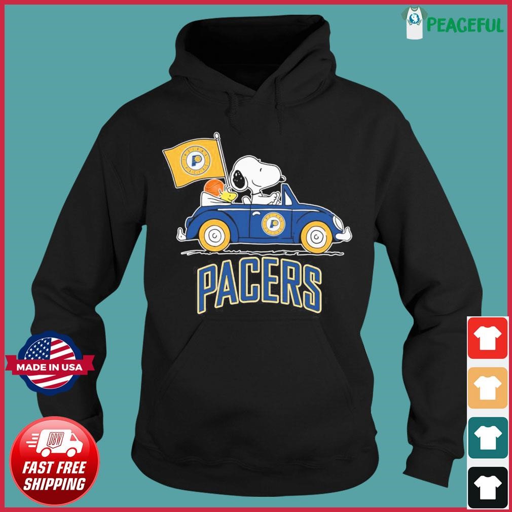 Peanuts Snoopy And Woodstock Drive car Indiana Pacers Basketball Shirt Hoodie.jpg