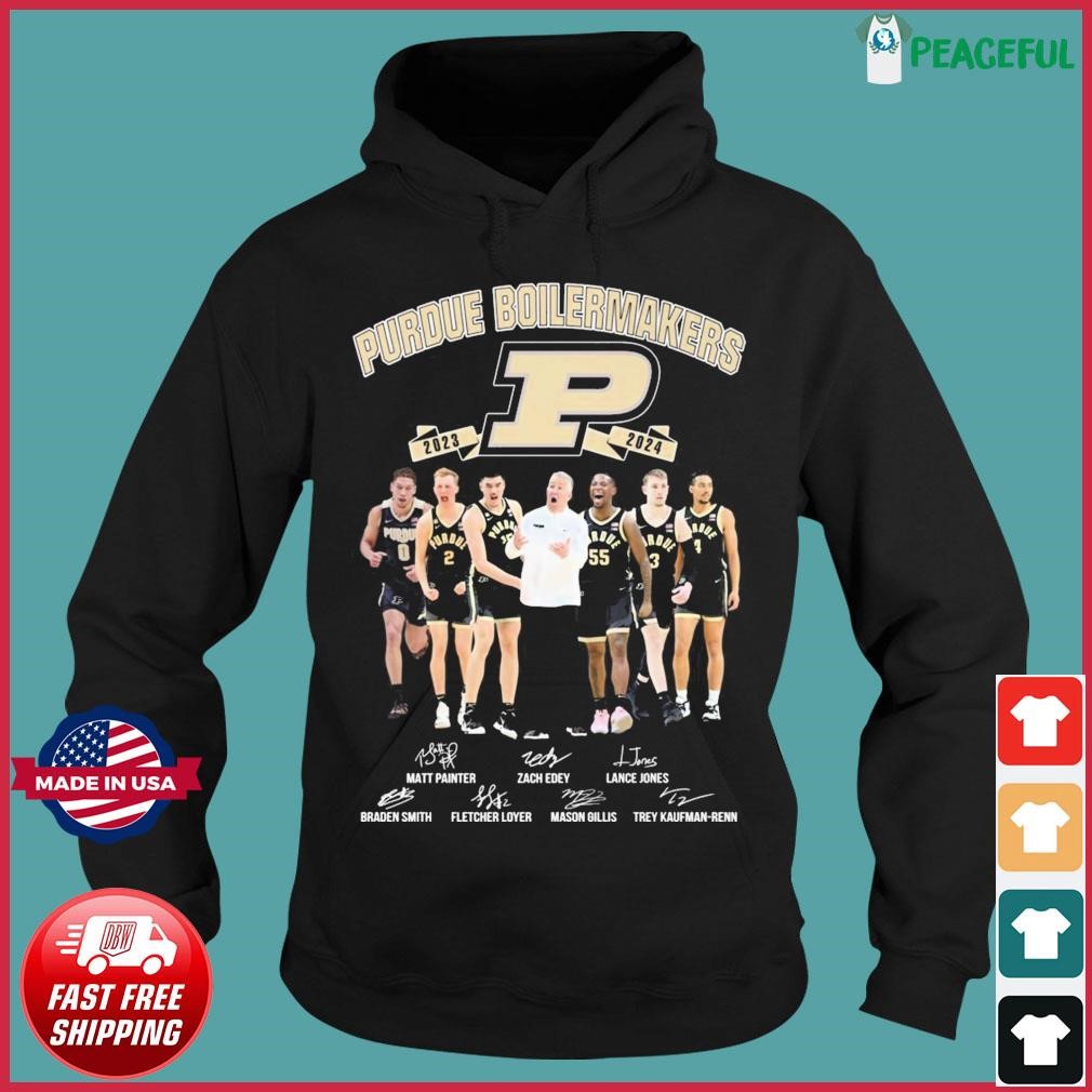 Purdue Boilermakers Men's Basketball 2023-2024 Signatures Shirt, Hoodie ...